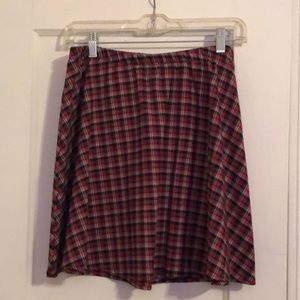 Skater Mini Skirt - Red, Black, White Plaid